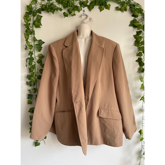 Vintage Jackets & Blazers - 🌿 Awesome Vintage Beige Oversized Boyfriend Style Blazer